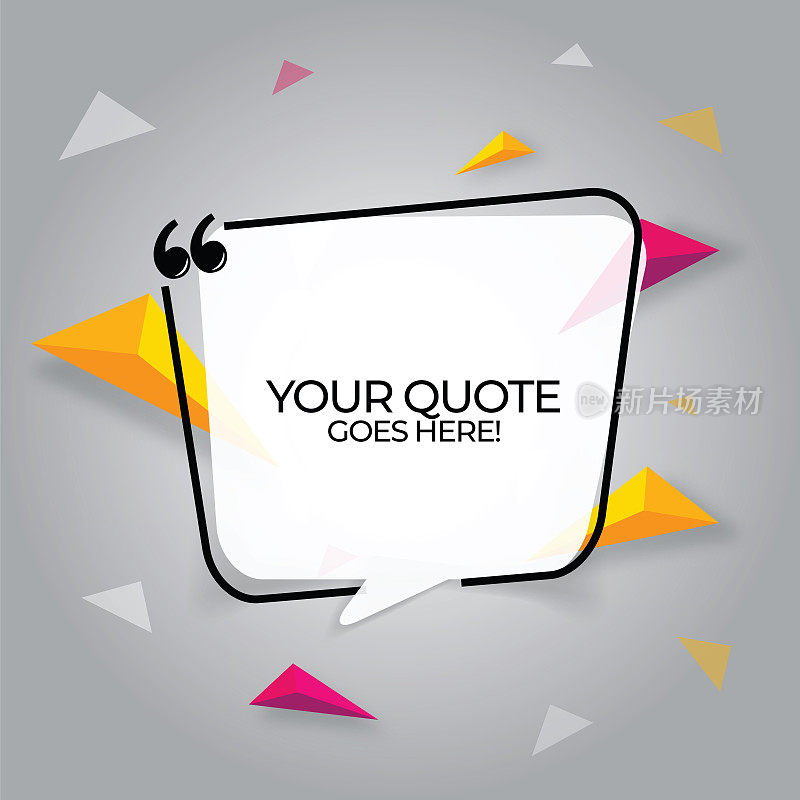 Vector quote template trendy style stock illustration